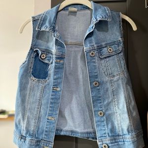 Distressed kids denim vest from Zara